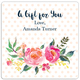 Watercolor Rose Spray Square Gift Stickers in a Jar Image 4 of 4